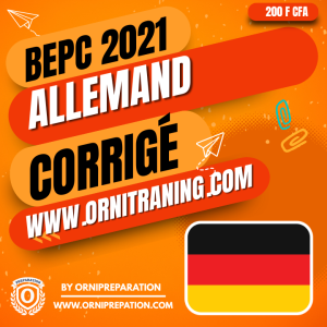 Corrigé D ALLEMAND, BEPC 2021 - Cameroun