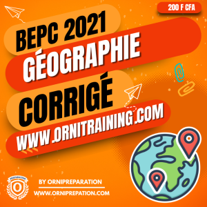 Corrigé de Géographie, BEPC 2021 - Cameroun