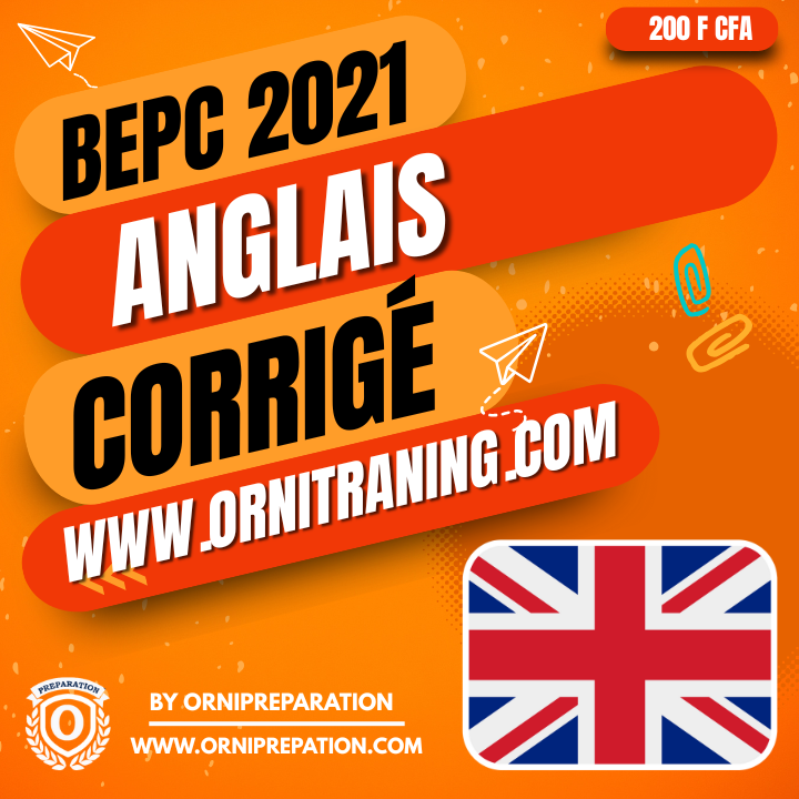 Corrigé d'Anglais, BEPC 2021 - Cameroun
