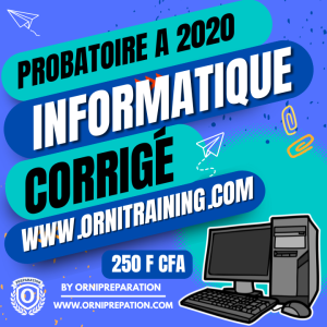 Corrigé d’Informatique, Probatoire A 2020 – Cameroun
