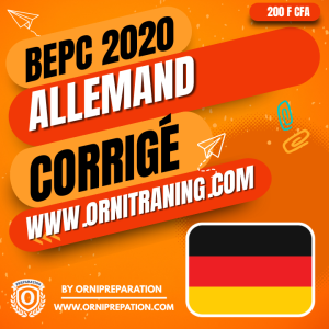 Corrigé d'Allemand, BEPC 2020- Cameroun