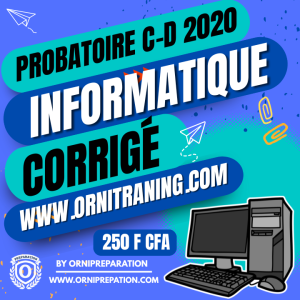 Corrigé d'Informatique, Probatoire C et D 2020 – Cameroun