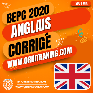 Corrigé d'Anglais, BEPC 2020 - Cameroun
