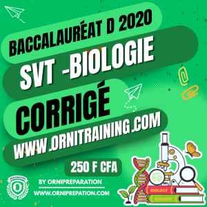 Corrigé de SVT, Baccalauréat D 2020 - Cameroun
