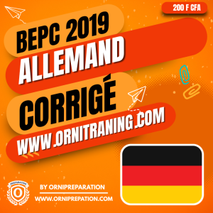 Corrigé d'Allemand, BEPC 2019- Cameroun