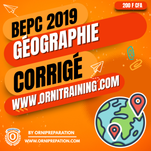 Corrigé de Géographie, BEPC 2019 - Cameroun
