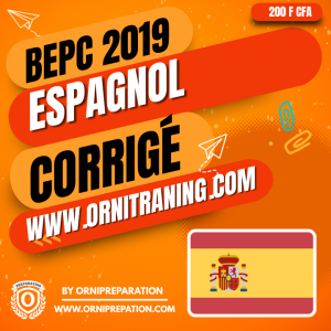 Corrigé d'Espagnol, BEPC 2019- Cameroun