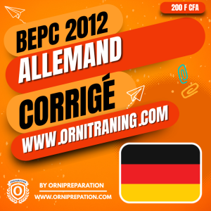 Corrigé d'Allemand, BEPC 2012- Cameroun