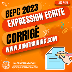 Corrigé d'Expression écrite, BEPC 2023 - Cameroun