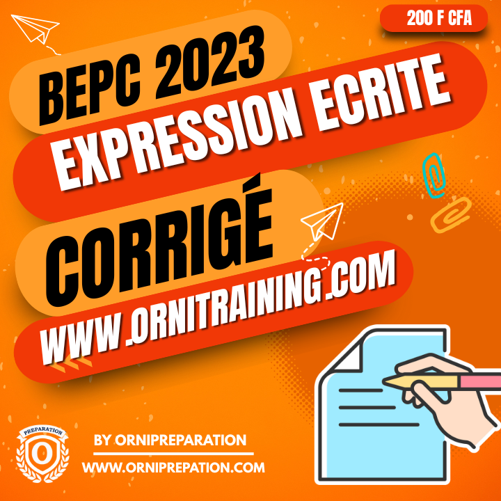 Corrigé d'Expression écrite, BEPC 2023 - Cameroun