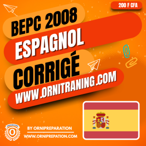 Corrigé d'Espagnol, BEPC 2008 - Cameroun