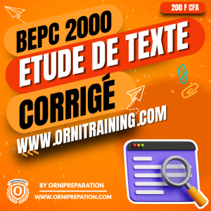 Corrigé d'Etude de texte, BEPC 2000- Cameroun