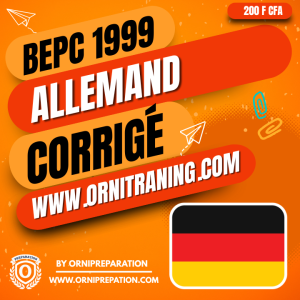 Corrigé d'Allemand, BEPC 1999- Cameroun