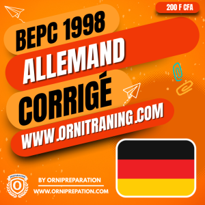 Corrigé d'Allemand, BEPC 1998- Cameroun