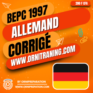 Corrigé d'Allemand, BEPC 1997 - Cameroun