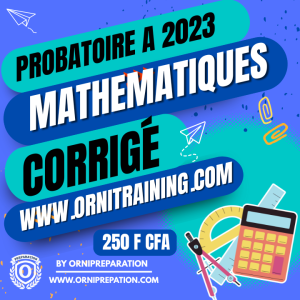 Corrigé de Mathématiques, Probatoire A 2023 – Cameroun