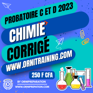 Corrigé de Chimie, Probatoire C et D 2023 – Cameroun
