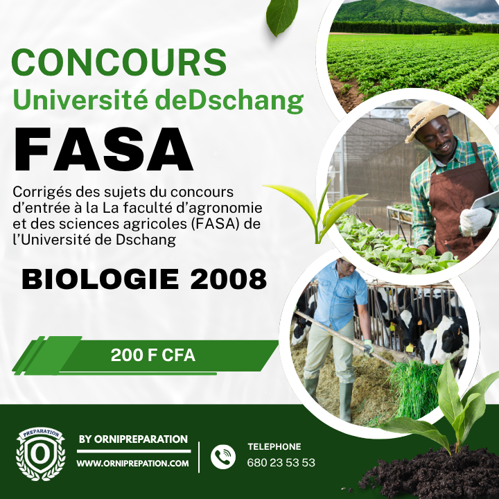 Corrigée de sujet de biologie 2008 de la FASA