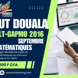 Corrigée de sujet de mathématique septembre 2016 de l'IUT de Douala option GLT-GAPMO