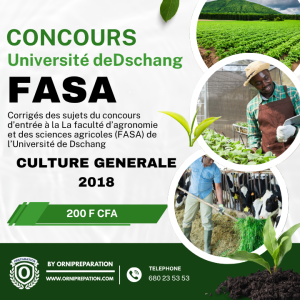 Corrigée de sujet de culture générale 2018 de la FASA